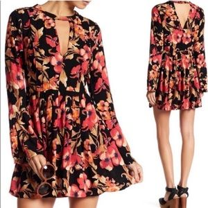 Free People Tegan Floral Bell Sleeve Dress